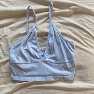 Light blue cropped tank top, size S